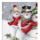 Pacote Com 20 Guardanapos 33x33cm De Papel Smiling Snowmen Fsc Mix